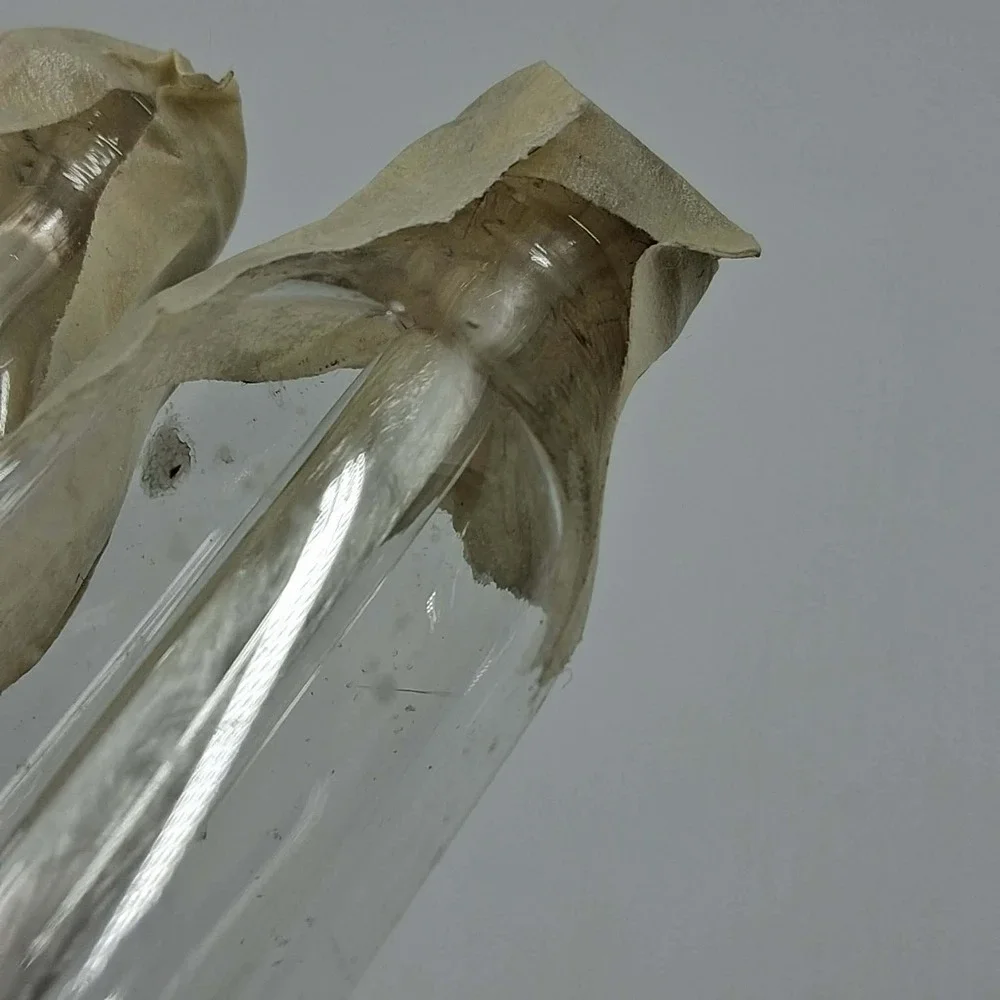 Vintage Glass Oil Fill Candles with Wicks Set of 2 Clear Everlasting Taper 11.5